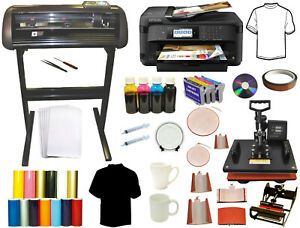 8in1 Combo Heat Press,28&#034; 1000g Vinyl Cutter Plotter Large 13x19&#034; Printer Bundle