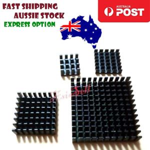 Heat Sinks 50x50x11 40x40x11mm 25x25x10mm 19x19x5mm 14x14x8mm Black 2pcs