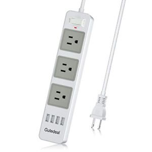 2 Prong Power Strip with USB, 2 Prong to 3 Prong Outlet Adapter with 4 USB Ports