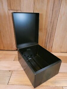 Black Metal Index Card File Box 4.5&#034; x 6.5&#034; x 8.5&#034;