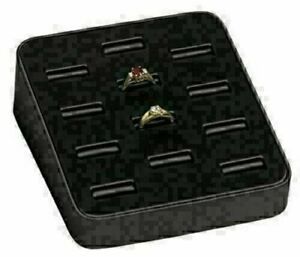 Black Velvet 12 Slot Ring Tray Jewelry Store Boudoir Display Pawn Shop NR