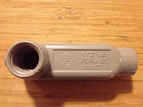 Lb50-a - appleton - 1/2&#034; form 85 aluminum conduit body - (1 lot of 5 conduits) for sale