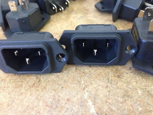 5 Pcs Swiss made AC250V/10A IEC320 C14 Male 3Pin Panel Mounting Power Socket