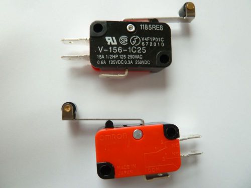 2pcs roller lever arm micro switches ac 250v hv-156-1c25 for sale