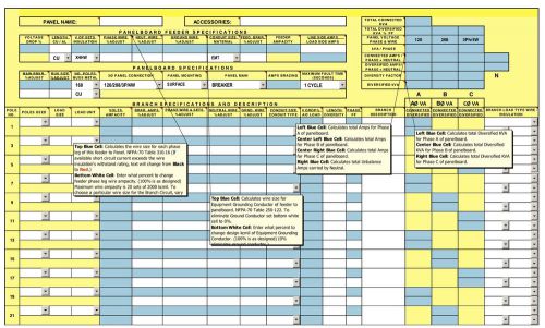 Circuit breaker panelboard windows excel spreadsheet to nfpa-70 uploads autocad for sale