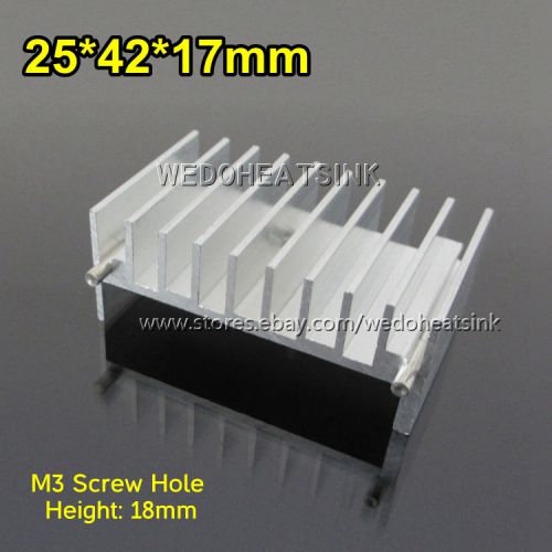 10pcs 25x42x17mm transistor heat sink aluminum radiator heatsink with two needle for sale