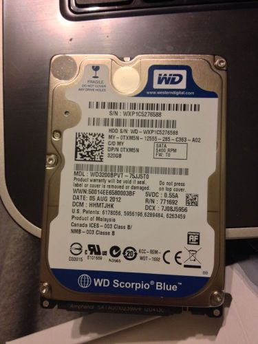 western digital 320 gb laptop hdd wd320bpvt-75jj5t0 WD