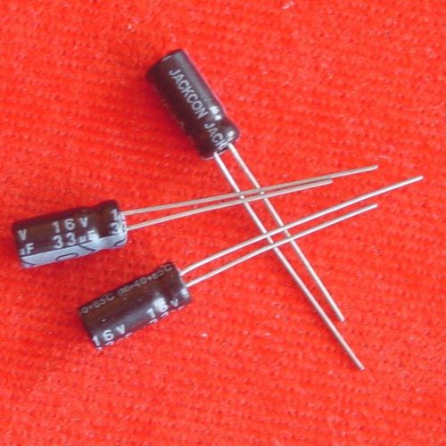 -- 10x 33uF 16V Jackcon Electrolytic Capacitor HKe