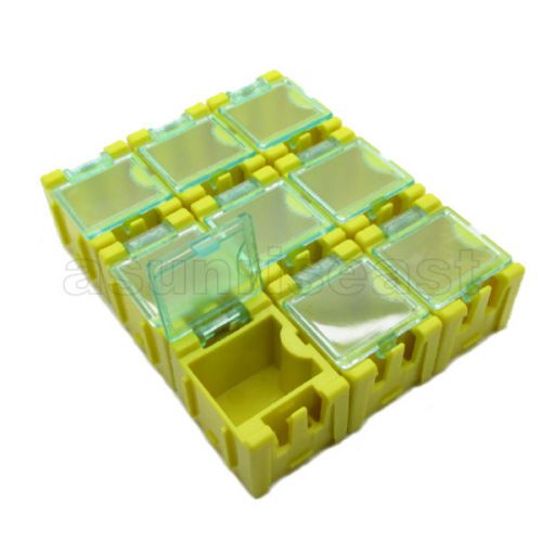 50 x Yellow Mini Electronic Component Parts Case Box Laboratory Storage SMT SMD