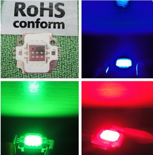 FREE SHIP 2pc 10W RGB tri-color LED 10 Watt Lamp Bright Light High Power Chip mh