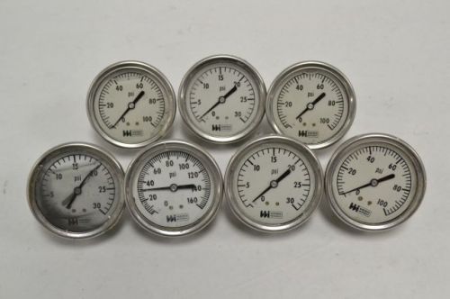 LOT 7 WEISS 0-30/100/160 PSI PRESSURE GAUGE 2IN DIAL 1/4IN NPT B218307