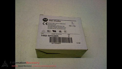 ALLEN BRADLEY 1492-SP1C005 -PACK OF 2- SERIES C CIRCUIT BREAKER 1 POLE, NEW