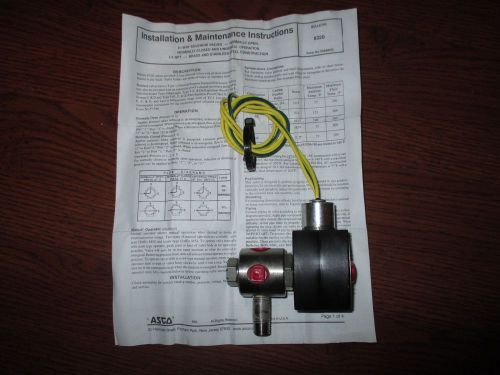 New asco efhb8320g200 red hat 100psi 120v-ac 1/4 in npt s/s 3-way solenoid valve for sale