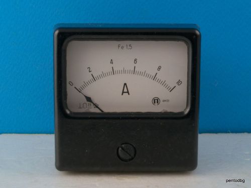 ANALOG  PANEL  AMPER METER WITH SHUNT  DC 0-10A  2.5 % 4M31 BULGARIA NOS RARE