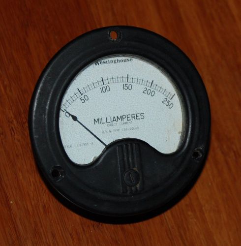 WESTINGHOUSE 0-250 Milliamperes - 3-1/2&#034; ROUND PANEL METER