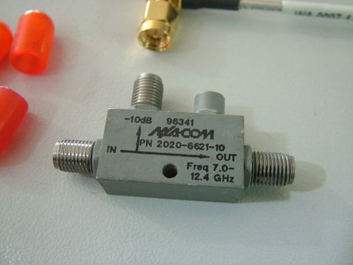 DIRECTIONAL COUPLER  7GHz - 12.4GHz  MA/COM  2020-6621-10  10db + SMA CABLE