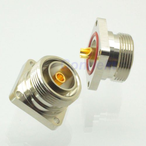 1pce 7/16 DIN female jack center 4 holes flange deck solder cup RF connector