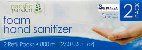 Pacific garden 2 pack of 800 ml foam hand sanitizer refill packs new!! for sale