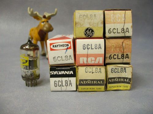 6CL8A Vacuum Tubes  Lot of 8  RCA / Ratheon / Sylvania / Admiral / GE