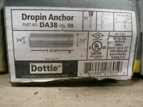 3/8&#034; drop in anchor (50pcs) zinc (with setting tool) for sale