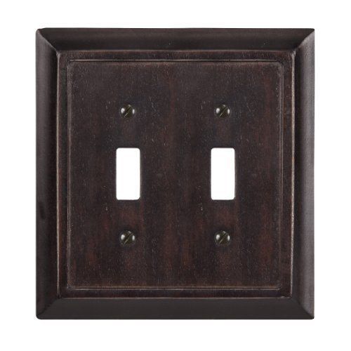 NEW AmerTac 4045TT 2 Toggle Traditional Wood Wallplate  Dark Walnut