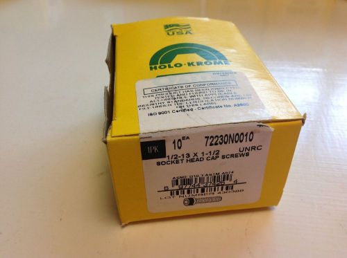 Holo-krome Socket Head Cap Screws 1/2-13 X 1-1/2 Qty. 10 each box