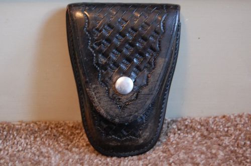 Basketweave Leather Handcuff Case, Used, Bucheimer