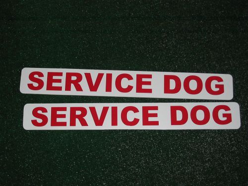 Red service dog magnetic signs 3x24 for car truck van suv pair badge set for sale