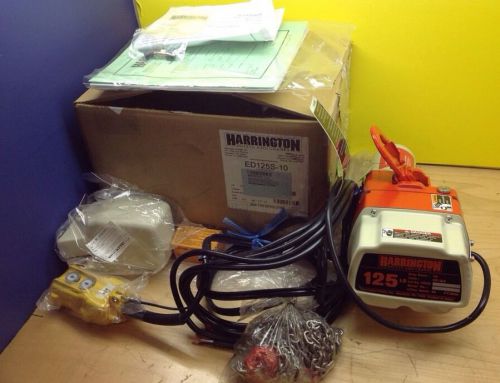 Harrington ed125s-10 electric chain hoist,125 lb.,10 ft.,120 g6797506 for sale