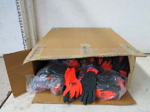 212 PAIR SUMMER PENGUIN 3397HO/9 MEDIUM HI VIZ RUBBER PALM KNIT GLOVES