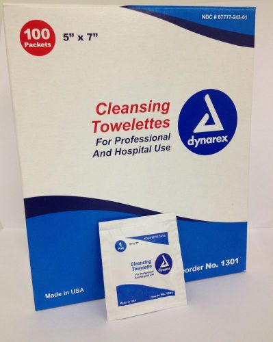 220041 Respirator Cleansing 5&#034; x 7&#034;Alcohol Wipes Box of 100 Individual Packets