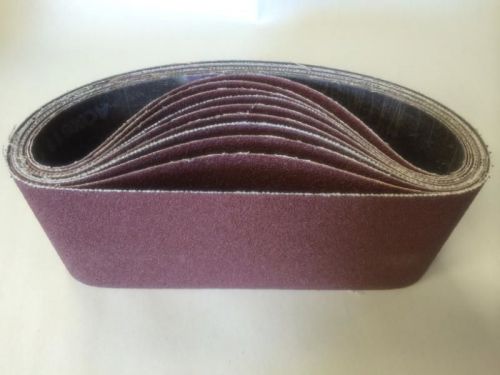 Set of 10 Aluminum Oxide 60 grit 4&#034; x 24&#034; Abrasive Sanding Belts FREE SHIPPING