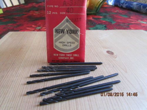 (12) COBALT HIGH SPEED DRILL BITS - SIZE 40 NOS