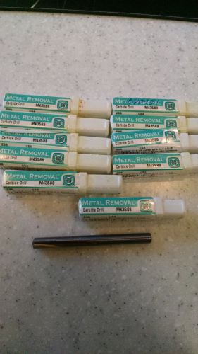 METAL REMOVAL M43588 #2 STR FL CARBIDE DRILL LOT OF 10