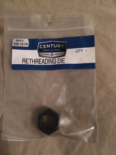 Century 92914  5/8-18 NF Rethreading Hexagon Die New