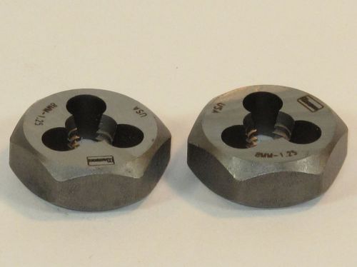 1 lot of 2 - Irwin 8mm - 1.25mm HCS Hex threading die pt# 6634 (#1006)