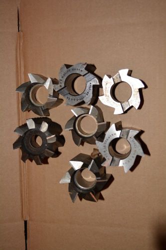 Lot of 7  MILL CUTTER   2.17 to 2.5  x 1&#034;arbor Made in usa Union