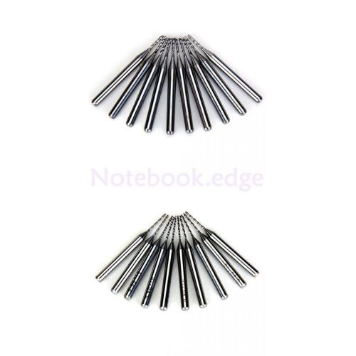 20pcs Carbide PCB Drill Bit 0.8mm 1.2mm End Mills for CNC / PCB Milling Machine