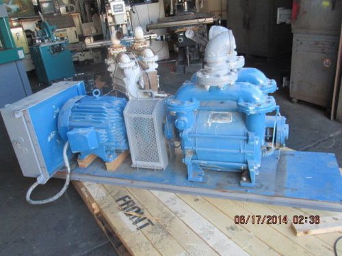 50 HP SUTORBILT MDL SLR1750 LIQUID RING VACUUM PUMP W/ MOTOR, SKID, AND CONTROLS