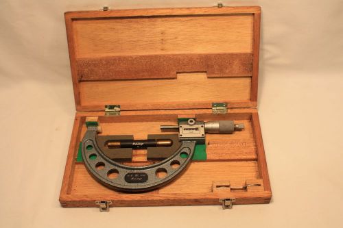 Machinist Mitutoyo Digital Outside 4 - 5&#034; Anvil Micrometer Model 193-215 .0001&#034;