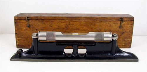 L S Starrett No 97 Improved Level 12&#034; w/ Cross Level Concave Groove &amp; Wood Box