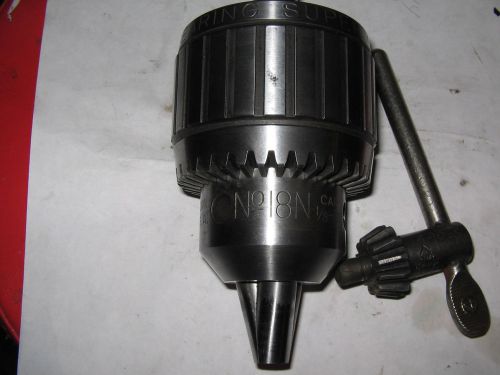 Jacobs # 18N Super Drill Chuck/Key, MT2 Arbor,JT4 Mount, 1/8&#034; - 3/4&#034; Capacity