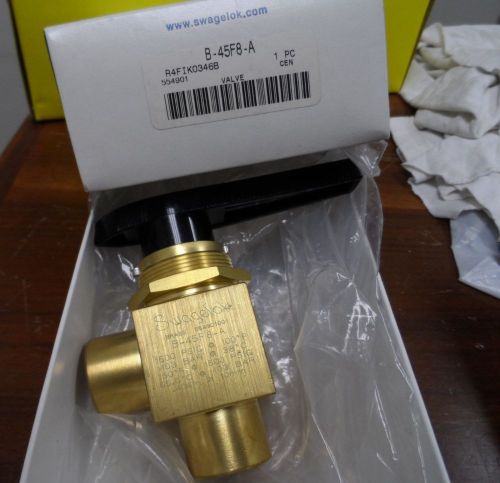 Swagelok B-45F8-A Brass Valve Brass 1-Piece 40 Series Ball Valve 1/2 in. FNPT