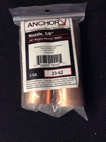 Anchor 5/8&#034; Nozzles 1/8&#034; Recess Style PN: 23-62 2 qty * New * Make Offer