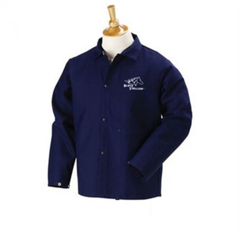 Revco Black Stallion FN9-30C 30&#034; 9oz. Navy FR Cotton Welding Jacket, Large