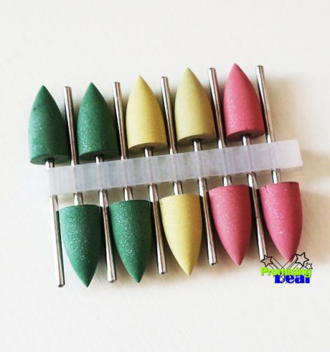 10pcs Dental Lab Low Speed Polishing Polisher Porcelain Teeth Burs 2.35mm Shank