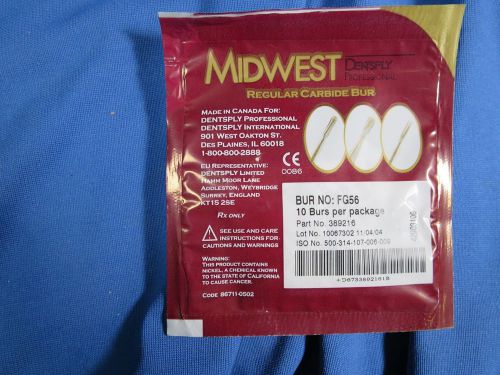 Set of 10 Midwest Carbide Burs FG56