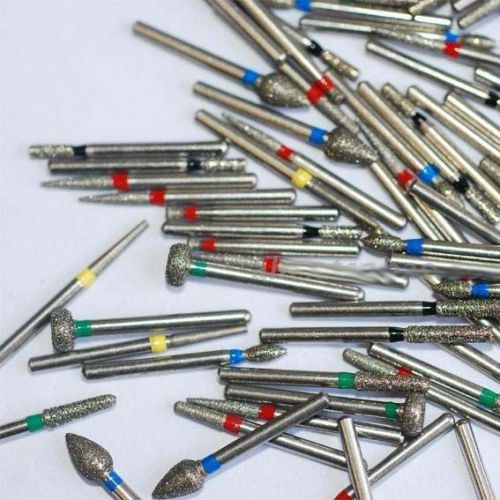 50 Dental Diamond Burs Flat-end Tapered Medium FG1.6mm for high speed handpiece