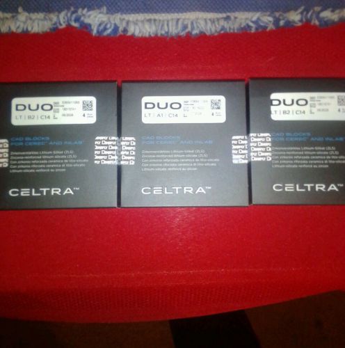Celtra DUO CAD Blocks for CEREC/inLab LT B2 / C14 - 4 pcs LOT OF 3 BOXES