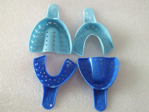 DENTAL  JAW IMPRESSION TRAYS PLASTIC MEDIUM AND LARGE U/L QTY-4